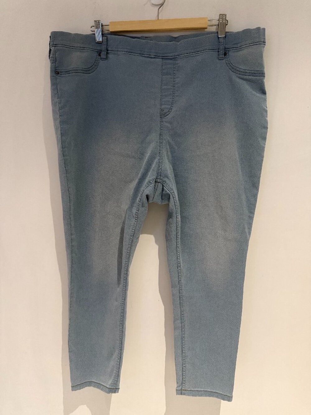 George Women High Rise Blue Casual Denim Capri Pull On Jeans Crop Plus Size 24W